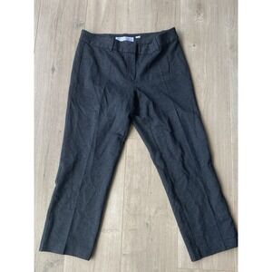 TRINA TURK Pants Women Size 10 Ankle Straight Pleated Dark Gray Lined Stretch